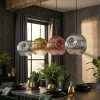 Ripoll Hanglamp, Kogellampje, Hanglamp Chroom, Goud, Duidelijk, Koperkleurig, Rookkleurig, 4-lichts