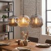 Ripoll Hanglamp, Kogellampje, Hanglamp Amber, Rookkleurig, 3-lichts
