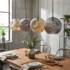 Ripoll Hanglamp, Kogellampje, Hanglamp Amber, Rookkleurig, 4-lichts