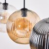 Ripoll Hanglamp, Kogellampje, Hanglamp Amber, Duidelijk, Rookkleurig, 4-lichts