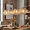Ripoll Hanglamp, Kogellampje, Hanglamp Amber, Duidelijk, 4-lichts