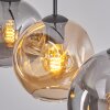 Koyoto Hanglamp, Kogellampje, Hanglamp Amber, Rookkleurig, 3-lichts