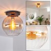 Koyoto Plafondlamp, Kogellampje 30 cm Amber, Duidelijk, 1-licht