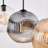 Ripoll Hanglamp, Kogellampje, Hanglamp Amber, Duidelijk, Rookkleurig, 4-lichts