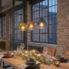 Koyoto Hanglamp, Kogellampje, Hanglamp Blauw, Goud, Duidelijk, Koperkleurig, 3-lichts