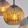 Koyoto Hanglamp, Kogellampje, Hanglamp Blauw, Goud, Koperkleurig, 3-lichts