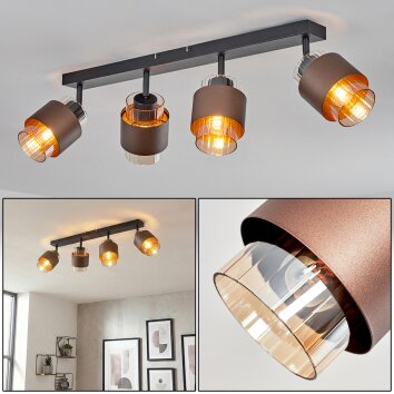 Traak Plafondlamp, Plafondspot Zwart, 4-lichts