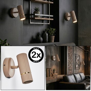 Wolar Wandlamp, Muurspot LED Zandkleurig, 1-licht