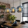 Ripoll Hanglamp, Kogellampje, Hanglamp Blauw, 3-lichts