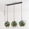 Ripoll Hanglamp, Kogellampje, Hanglamp Groen, 3-lichts