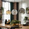 Ripoll Hanglamp, Kogellampje, Hanglamp Amber, Duidelijk, Rookkleurig, 3-lichts
