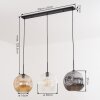 Ripoll Hanglamp, Kogellampje, Hanglamp Amber, Duidelijk, Rookkleurig, 3-lichts