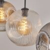 Ripoll Hanglamp, Kogellampje, Hanglamp Amber, Duidelijk, Rookkleurig, 3-lichts