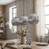 Ripoll Hanglamp, Kogellampje, Hanglamp Chroom, Rookkleurig, 3-lichts