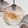 Ripoll Hanglamp, Kogellampje, Hanglamp Amber, Duidelijk, Rookkleurig, 3-lichts