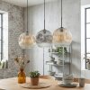 Ripoll Hanglamp, Kogellampje, Hanglamp Amber, Duidelijk, Rookkleurig, 3-lichts