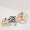 Ripoll Hanglamp, Kogellampje, Hanglamp Amber, Duidelijk, Rookkleurig, 3-lichts