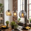 Koyoto Hanglamp, Kogellampje, Hanglamp Amber, Chroom, Duidelijk, Rookkleurig, 3-lichts