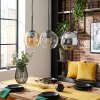 Koyoto Hanglamp, Kogellampje, Hanglamp Amber, Chroom, Duidelijk, Rookkleurig, 3-lichts