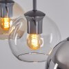 Koyoto Hanglamp, Kogellampje, Hanglamp Amber, Chroom, Duidelijk, Rookkleurig, 3-lichts