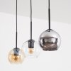Koyoto Hanglamp, Kogellampje, Hanglamp Amber, Chroom, Duidelijk, Rookkleurig, 3-lichts