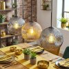 Ripoll Hanglamp, Kogellampje, Hanglamp Amber, Rookkleurig, 3-lichts
