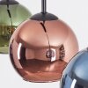 Koyoto Hanglamp, Kogellampje, Hanglamp Blauw, Groen, Koperkleurig, 3-lichts
