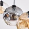 Ripoll Hanglamp, Kogellampje, Hanglamp Amber, Duidelijk, Rookkleurig, 4-lichts