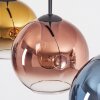 Koyoto Hanglamp, Kogellampje, Hanglamp Blauw, Goud, Duidelijk, Koperkleurig, 3-lichts