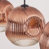 Ripoll Hanglamp, Kogellampje, Hanglamp Duidelijk, Koperkleurig, 3-lichts