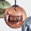 Koyoto Hanglamp, Kogellampje, Hanglamp Blauw, Groen, Koperkleurig, 3-lichts