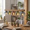 Gastor Hanglamp, Kogellampje, Hanglamp Natuurlijke kleuren, Zwart, 5-lichts