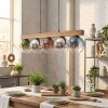 Gastor Hanglamp, Kogellampje, Hanglamp Natuurlijke kleuren, Zwart, 5-lichts