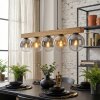 Gastor Hanglamp, Kogellampje, Hanglamp Natuurlijke kleuren, Zwart, 5-lichts