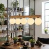 Gastor Hanglamp, Kogellampje, Hanglamp Natuurlijke kleuren, Zwart, 5-lichts