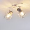 Barakaldo Plafondlamp Chroom, Wit, 2-lichts