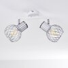 Barakaldo Plafondlamp Chroom, Wit, 2-lichts