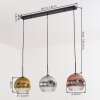 Ripoll Hanglamp, Kogellampje, Hanglamp Chroom, Goud, Duidelijk, Koperkleurig, Rookkleurig, 3-lichts