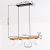 Gastor Hanglamp, Kogellampje, Hanglamp Natuurlijke kleuren, Zwart, 4-lichts