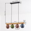 Gastor Hanglamp, Kogellampje, Hanglamp Natuurlijke kleuren, Zwart, 4-lichts