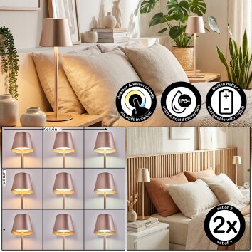 Salgadinho Buiten tafellamp, Tafellamp LED Champagne, 1-licht