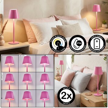 Salgadinho Buiten tafellamp, Tafellamp LED Roze, 1-licht