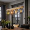 Gastor Hanglamp, Kogellampje, Hanglamp Natuurlijke kleuren, Zwart, 4-lichts