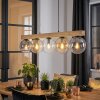 Gastor Hanglamp, Kogellampje, Hanglamp Natuurlijke kleuren, Zwart, 5-lichts
