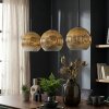 Ripoll Hanglamp, Kogellampje, Hanglamp Goud, Duidelijk, 3-lichts