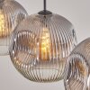 Ripoll Hanglamp, Kogellampje, Hanglamp Duidelijk, Rookkleurig, 3-lichts
