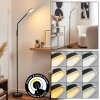 Kavin Staande lamp LED Chroom, Zwart, 1-licht