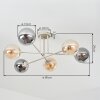 Gastor Plafondlamp, Kogellampje 80 cm Zandkleurig, 6-lichts