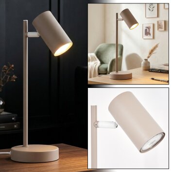 Javel Bureaulamp, Tafellamp LED Zandkleurig, Wit, 1-licht