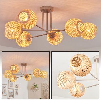 Basto Plafondlamp, Kogellampje Zandkleurig, 6-lichts